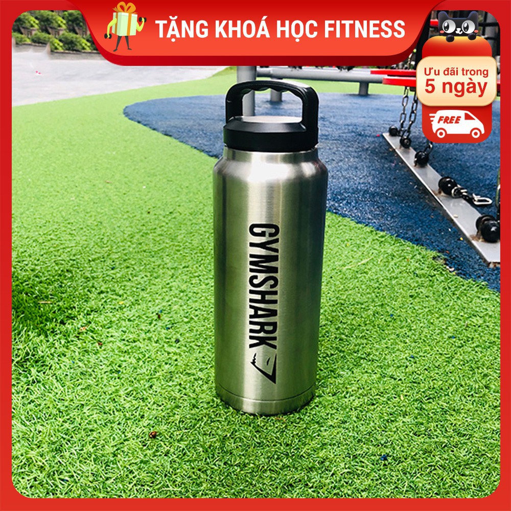 HÀNG CAO CẤP -  Bình Nước Tập GYM Inox Gymshark Giữ Nhiệt Dung Tích 1l và 2l  - Hàng Cao Cấp