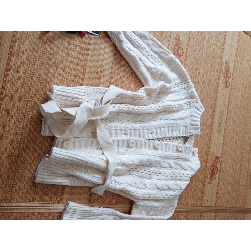 Áo len áo khoác len buộc đai eo hàng QC