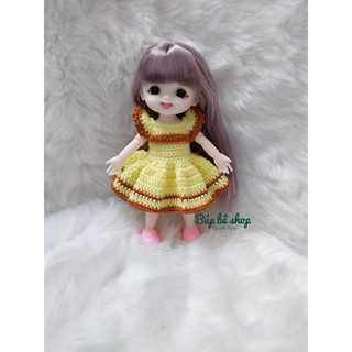 - Quần áo, Váy đầm len cho búp bê Baboliy, búp bê 16cm