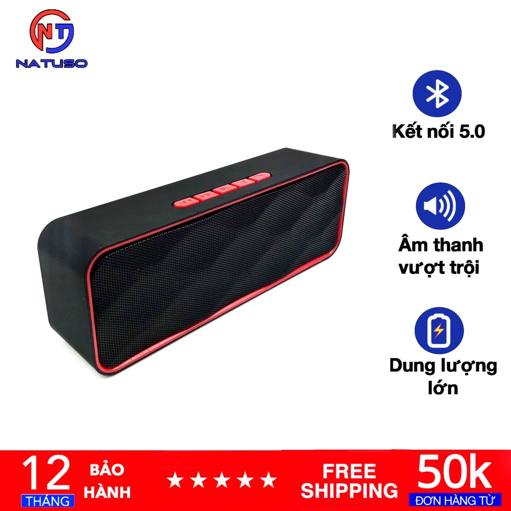 Loa bluetooth không dây mini SC211 vỏ nhôm, nghe nhạc cực hay, hỗ trợ usb thẻ nhớ