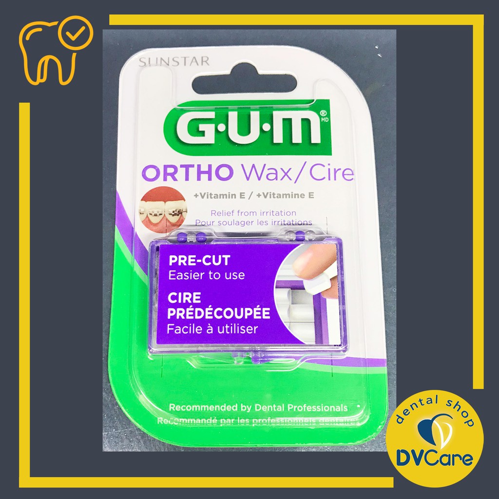 Sáp nha khoa, sáp giảm đau chỉnh nha niềng răng - GUM ORTHO WAX PRECUT [dvcareshop]