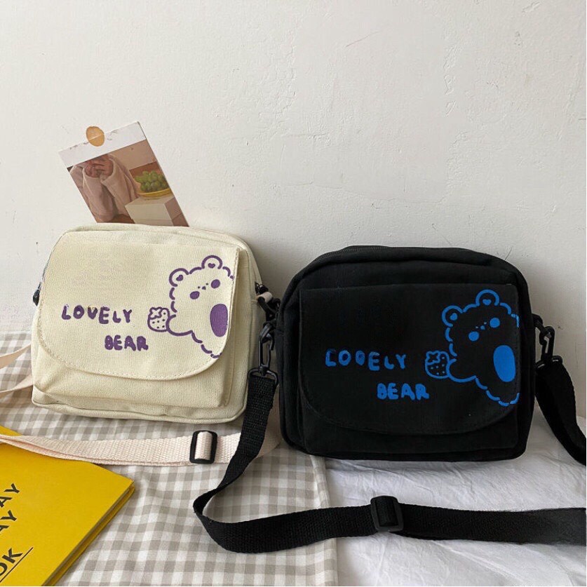 Túi mini đeo chéo Hazin nữ đẹp đi chơi vải canvas cao cấp phong cách thời trang vừa điện thoại Hzm54