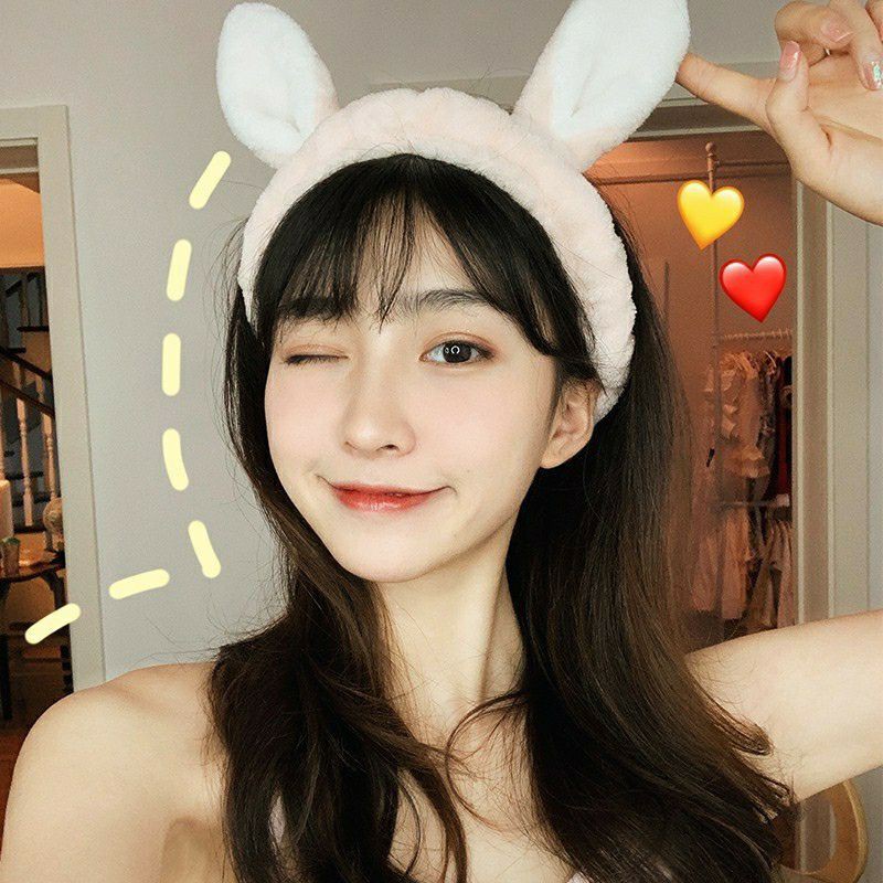 Băng đô nhung hình tai thỏ mèo Siêu Cute nhiều màu
