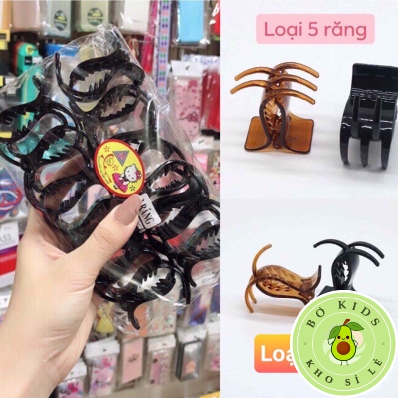 [set 12 cái ] Kẹp tóc càng cua 3 răng ,5 răng. cặp tóc,ngoạm . càng cua nhám