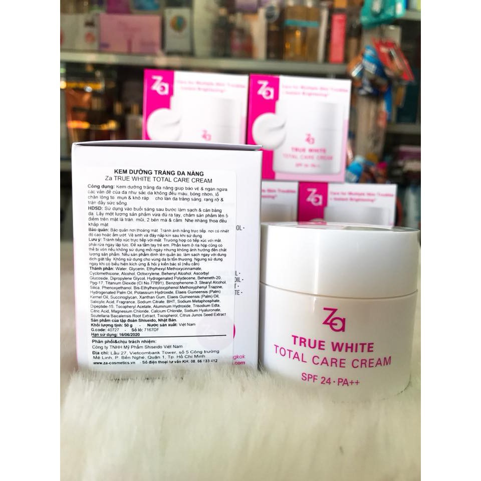 ✅ (CHÍNH HÃNG) Kem dưỡng trắng đa năng ZA true white total care cream 50g