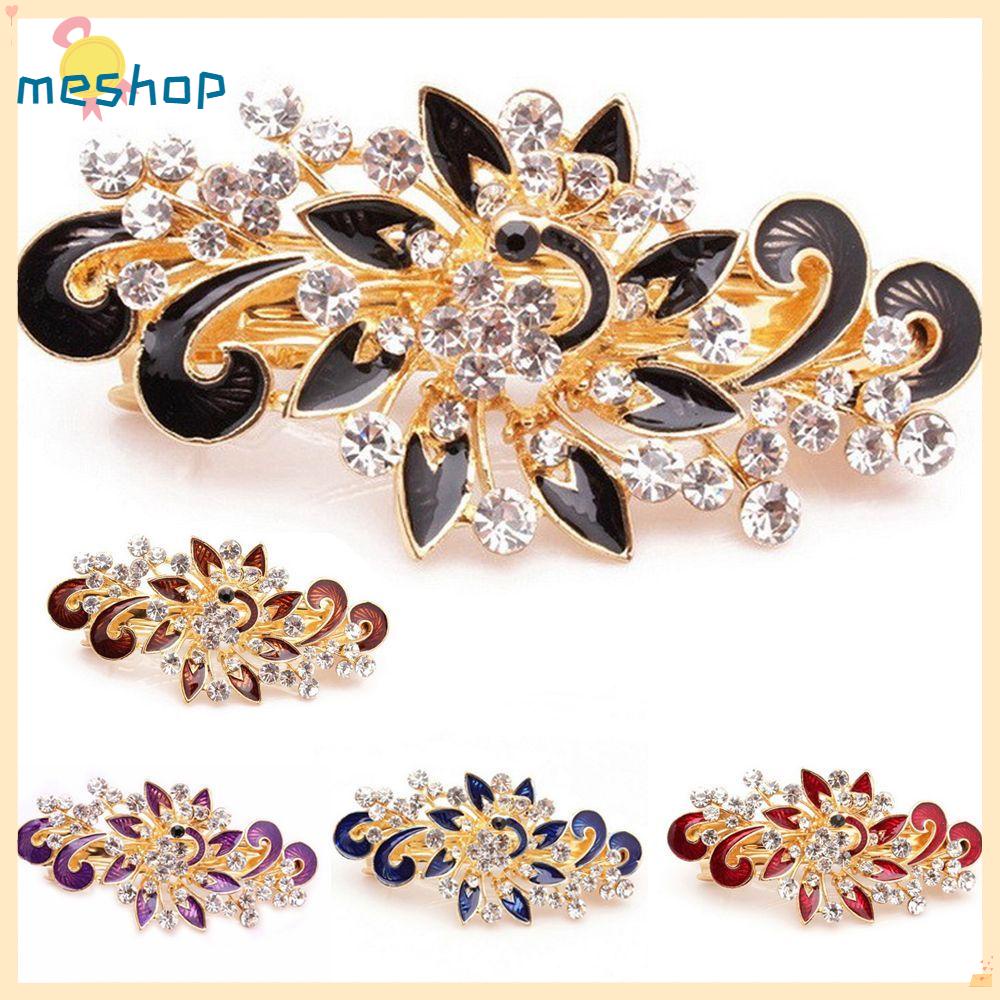 Kẹp Tóc Hình Chim Công Đính Đá Nhiều Màu Sắc Lấp Lánh Cho Nữ