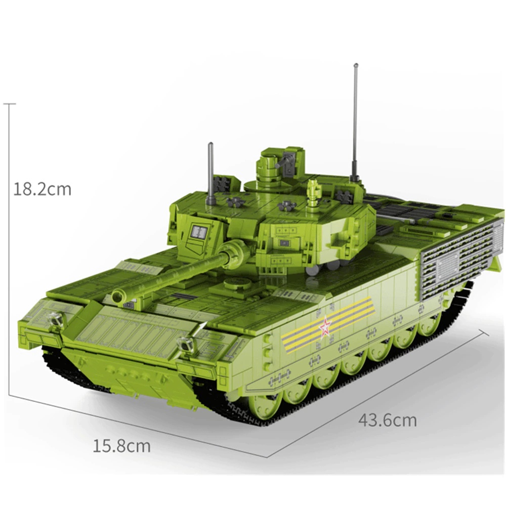 Đồ chơi Lắp ráp Xe Tăng T-14 Amata, Lewan LWCK 90036 Xếp hình thông minh, Mô hình quân sự