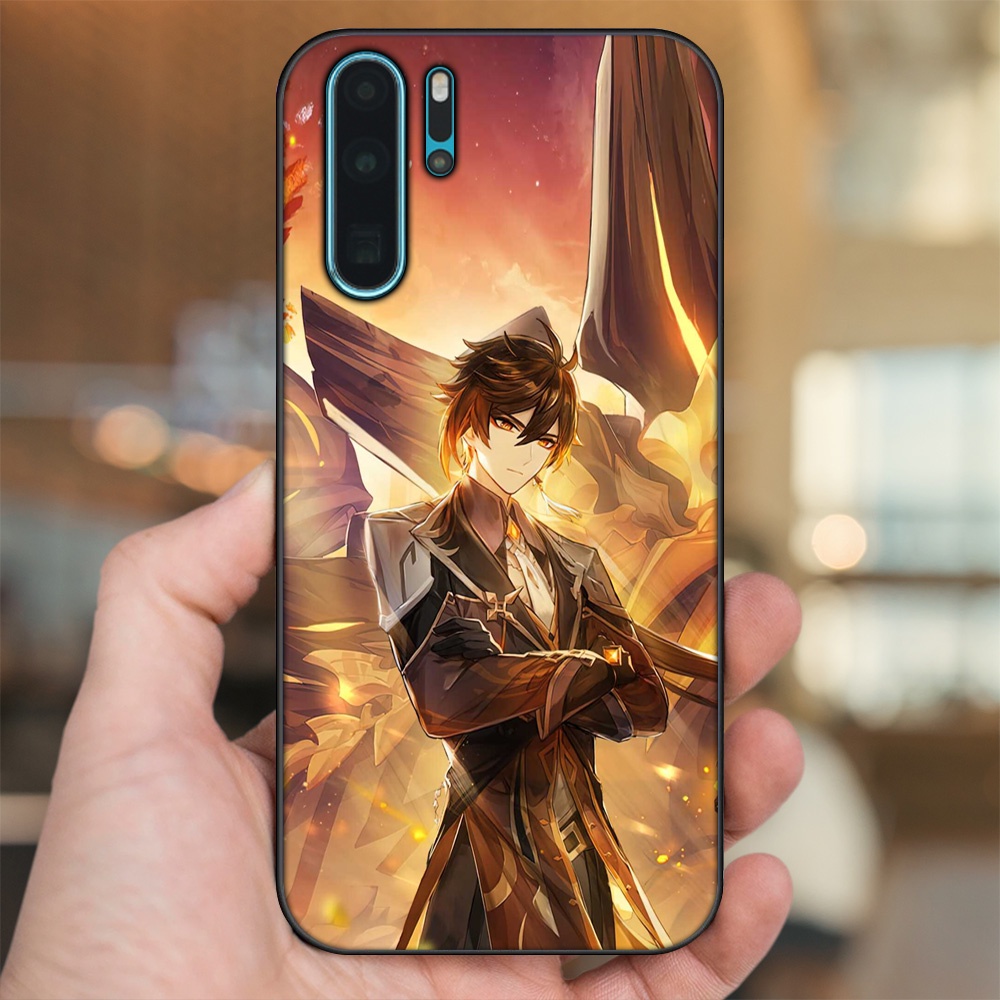 Ốp lưng Huawei P30 Pro viền đen in hình Zhongli Genshin Impact