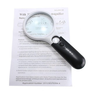 Kính lúp cầm tay Magnifier có 3 Đèn Led