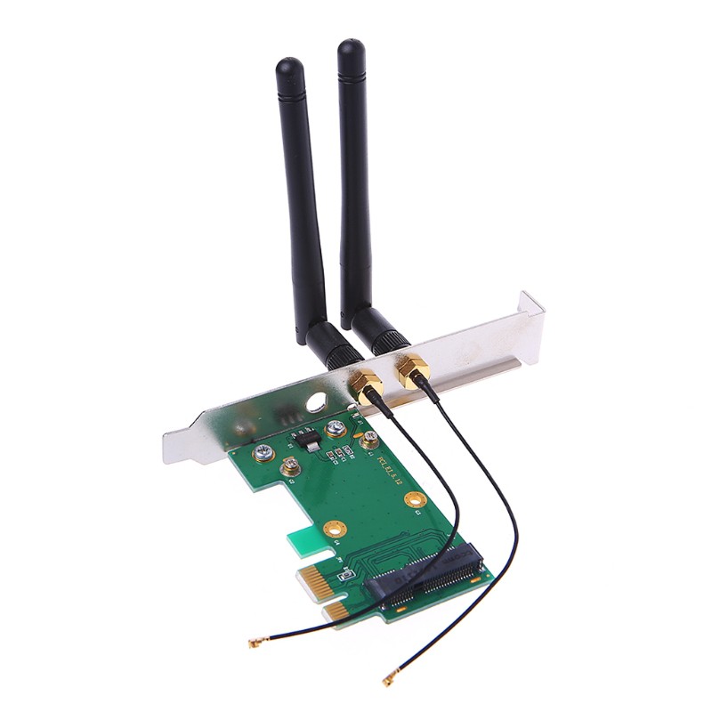 Bộ chuyển đổi WiFi PCI-E sang PCI-E 1X + 2 ăng ten chuyên dụng