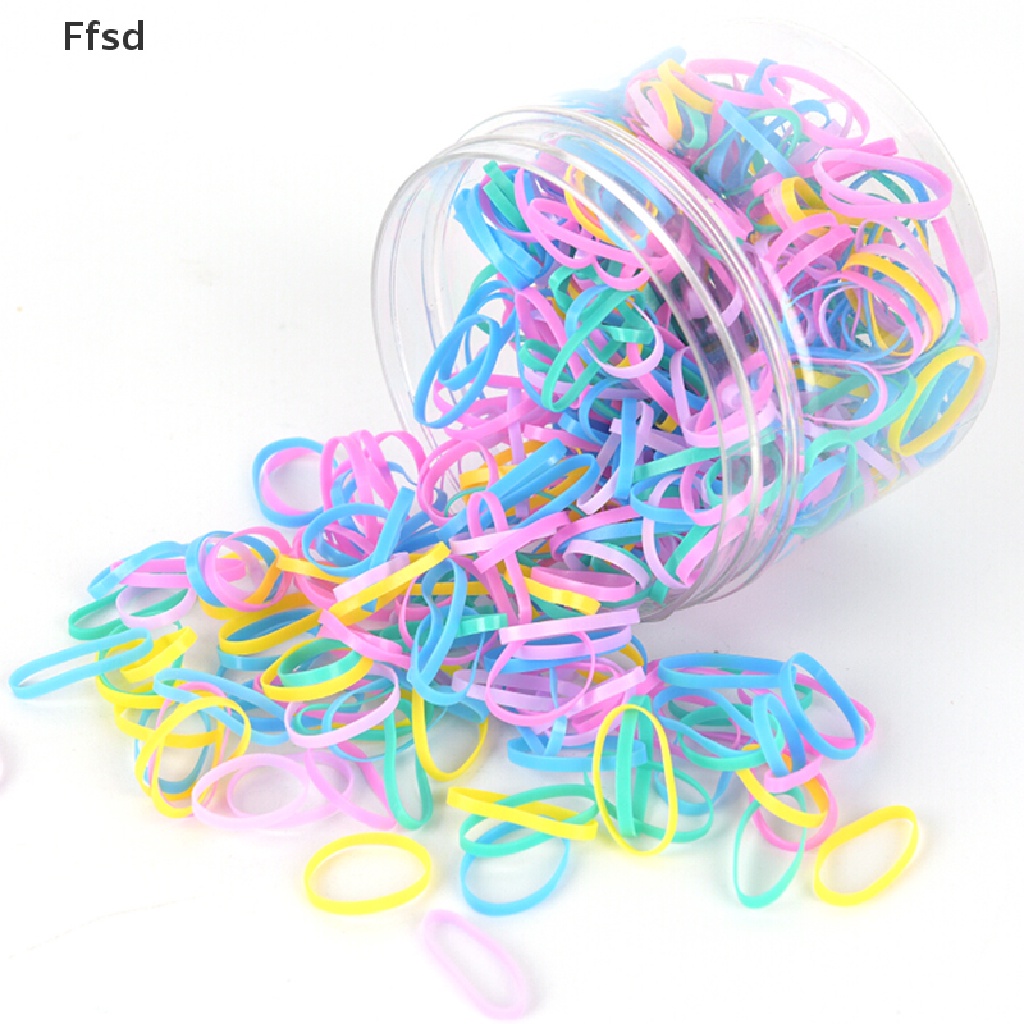 Hộp 500 Dây Thun Buộc Tóc Đuôi Ngựa Co Giãn * Bán Nóng