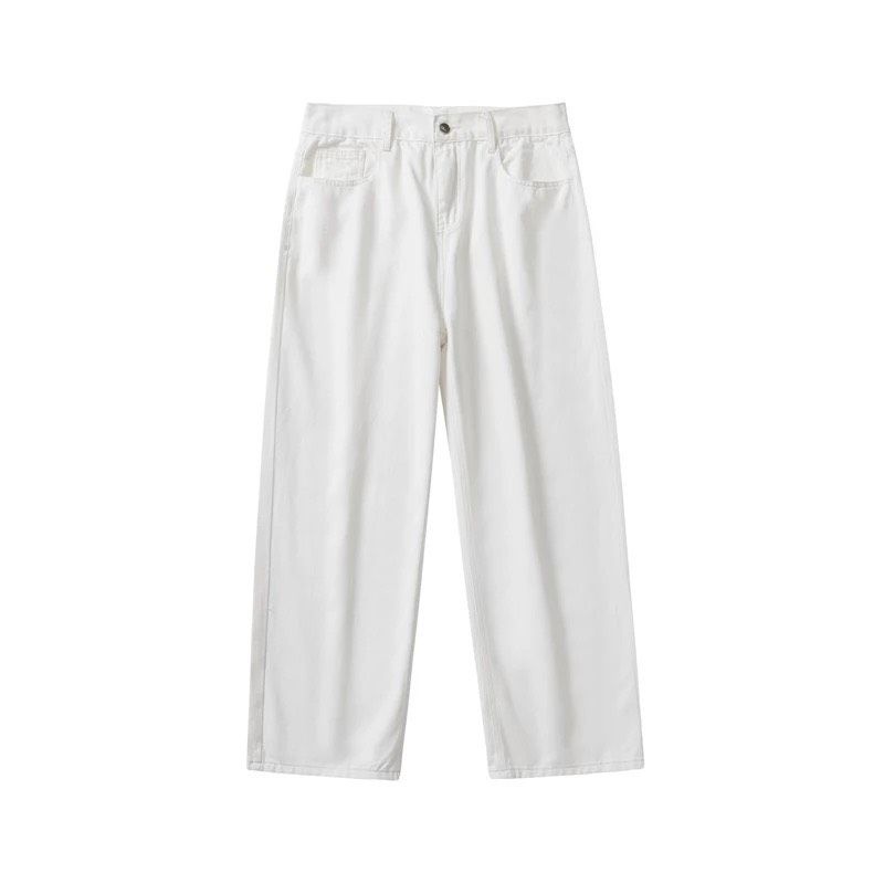 QUẦN KAKI ỐNG RỘNG-DÁNG SUÔNG PHONG CÁCH HÀN QUỐC-THỜI TRANG UNISEX-có size Nam Nữ dể phối đồ siêu đẹp màu trắng kem