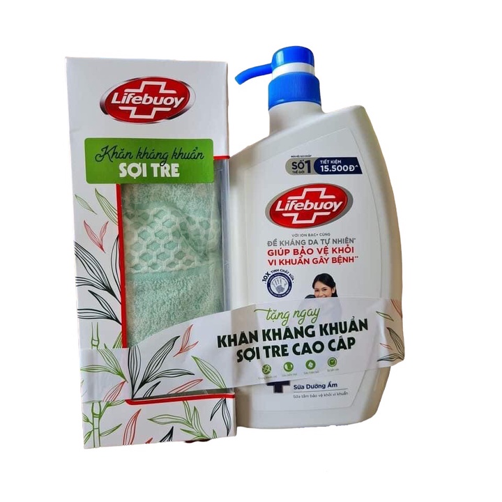 [tặng khăn] Sữa tắm bảo vệ khỏi vi khuẩn Lifebuoy - Chai 800g