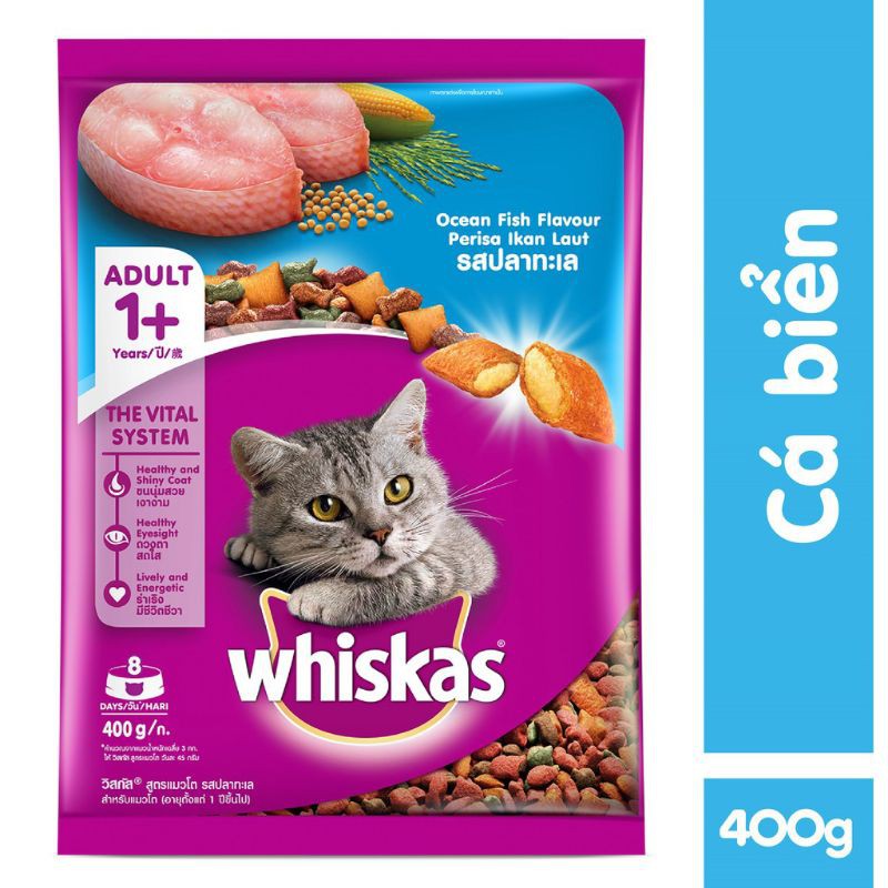 Thức ăn hạt khô Whiskas cho mèo túi 400 gam