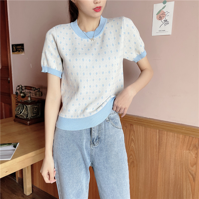 SUXI Áo Sơ Mi Tay Ngắn Cổ Tròn Dáng Rộng Thời Trang Dành Cho Nữ