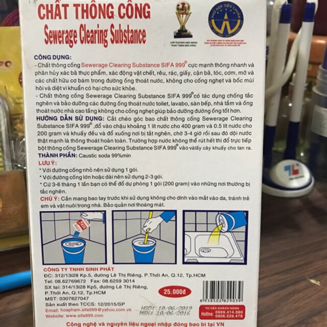 Chất thông cống SiFa