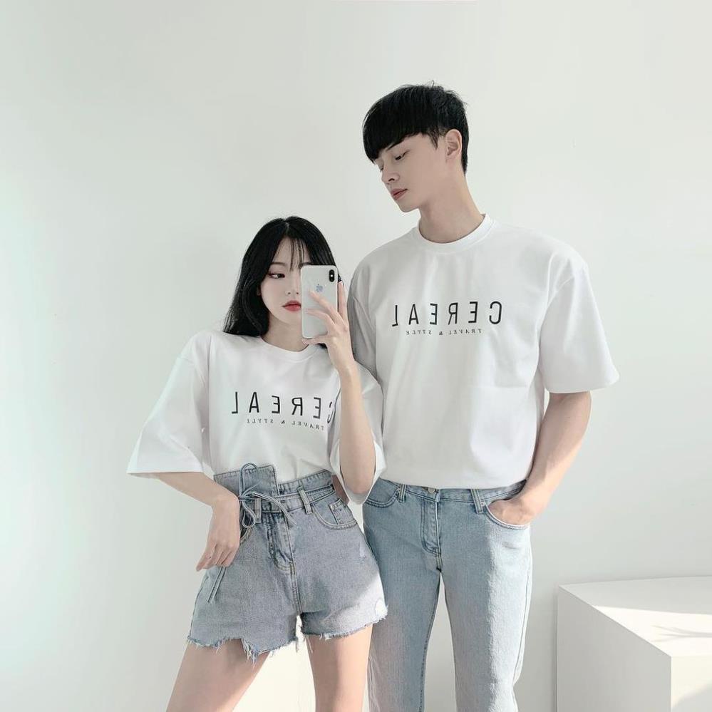 Áo thun Oversize CEREAL dáng unixex nam nữ, chất cotton