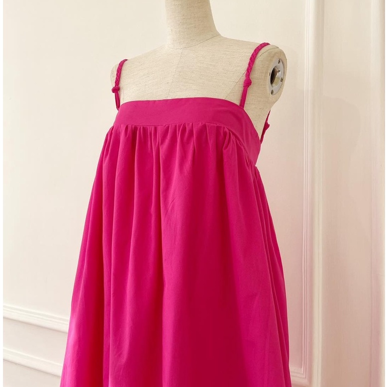 [Ảnh thật] Đầm babydoll 2 dây kết bím xinh xắn màu sắc nổi bật