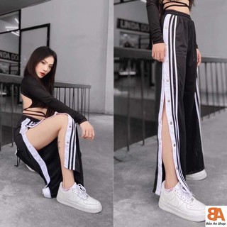 Quần baggy trơn phối nút (ảnh chụp thật)