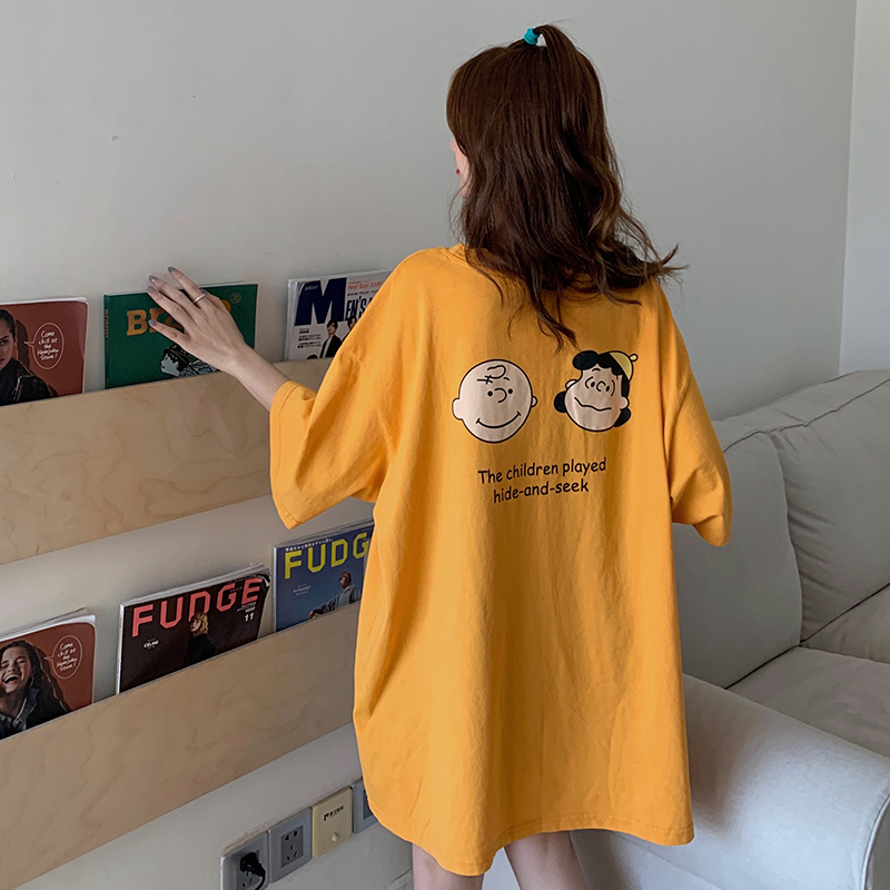 SUXI Áo Thun Thiết Kế Tay Ngắn Kích Thước Oversize 4 Màu Tùy Chọn