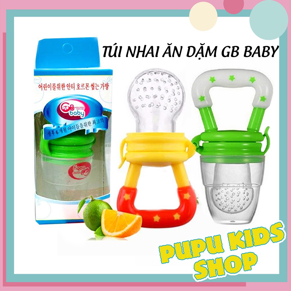 Túi nhai ăn dặm chống hóc silicon GB Baby Hàn Quốc