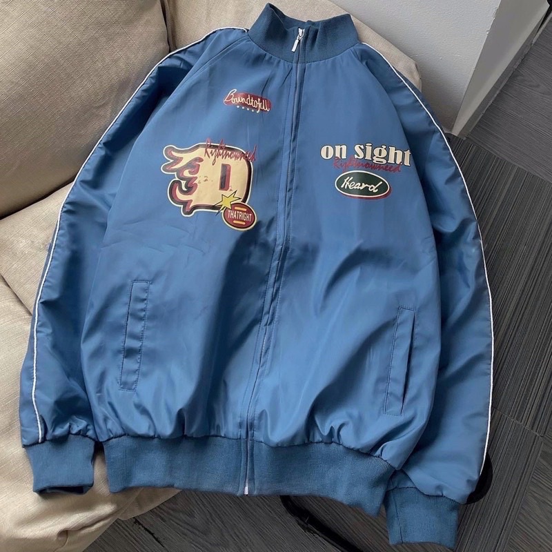 Áo Khoác Bomber Chữ C Nam Nữ Ulzzang Unisex Kiểu Form Rộng 2 Lớp Jacket Kèm Ảnh Thật