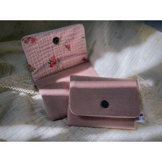 Ví vải Linen 2 ngăn màu trơn phong cách BASIC (100% handmade)