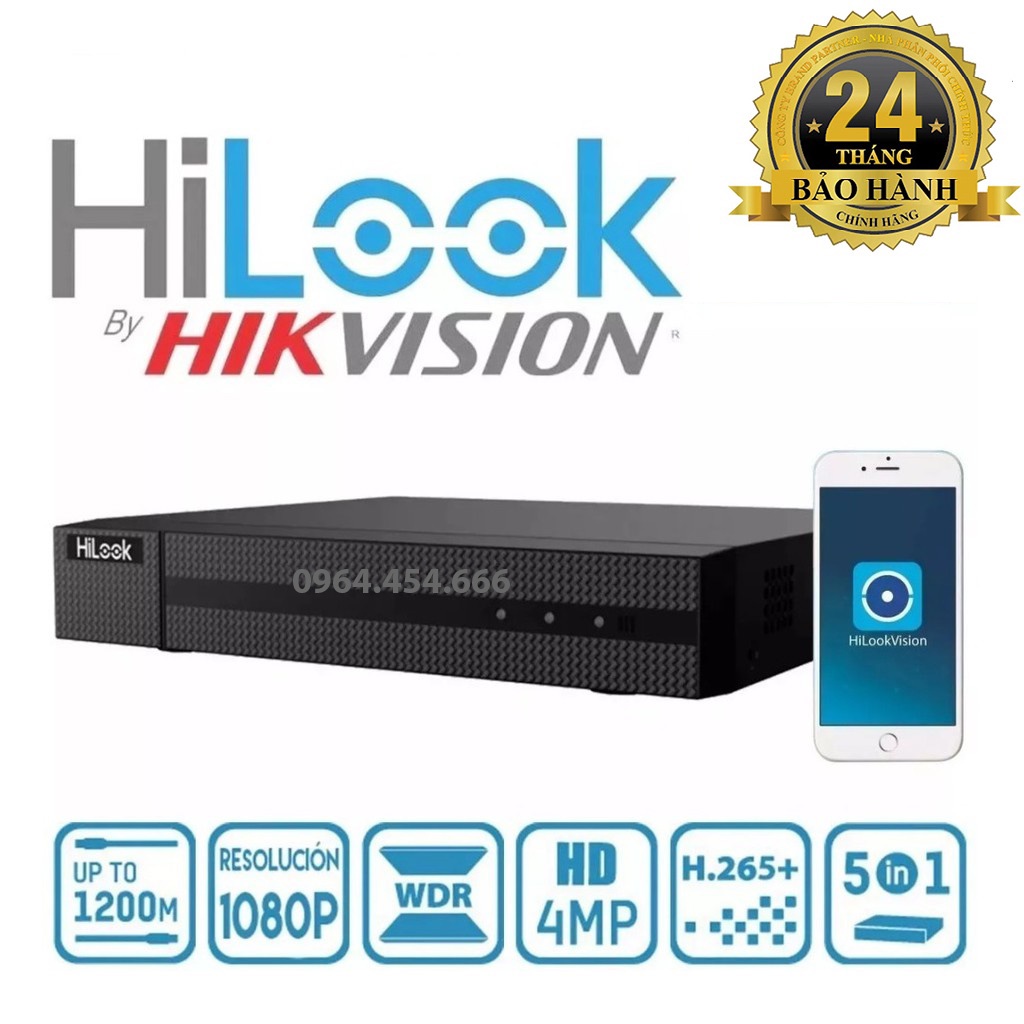 Đầu Ghi Hình Camera 4.0MP TVI-IP 4 Kênh HILOOK DVR-204Q-K1(S)