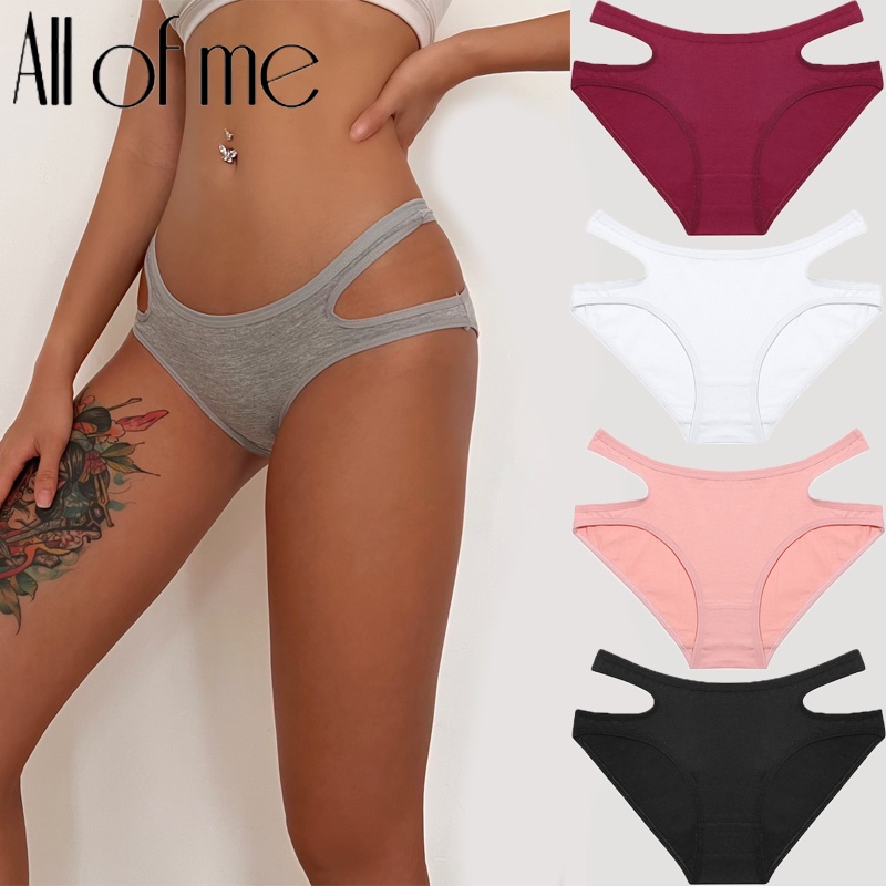 Cute Byte Quần lót CuteByte vải cotton mềm mại màu trơn thiết kế dây chéo quyến rũ cho nữ