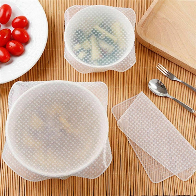 Bộ 4 Nắp Silicone Bảo Quản Thực Phẩm Tái Sử Dụng Tiện Lợi 1
