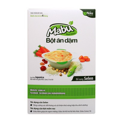 Combo bột ăn dặm mabu+dầu óc chó+oliu+mắm+yếm ăn cho bé