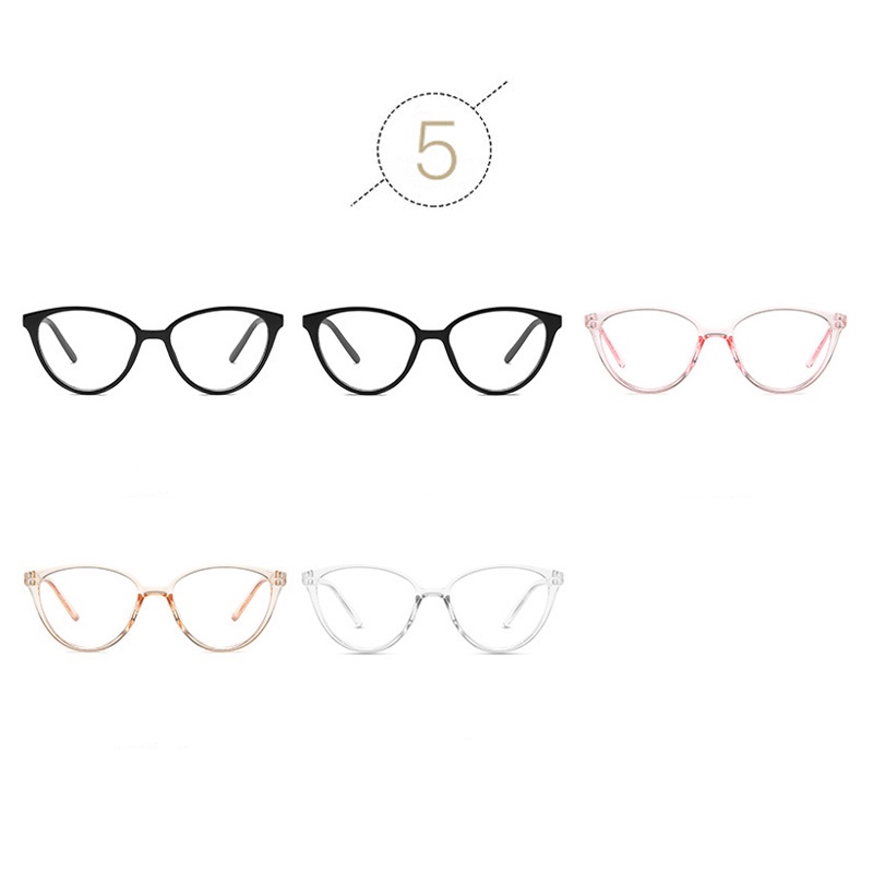 (KIQI-FASHION) COD Mắt Kính Chống Ánh Sáng Xanh Gọng Mắt Mèo Trong Suốt Thời Trang Thanh Lịch Cho Nữ
