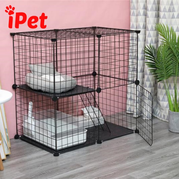 Combo Lưới Ghép Chuồng Quây Thú Cưng Chó Mèo ( tặng kèm chốt ) - Combo 2 Tầng 2x1x2 - iPet Shop