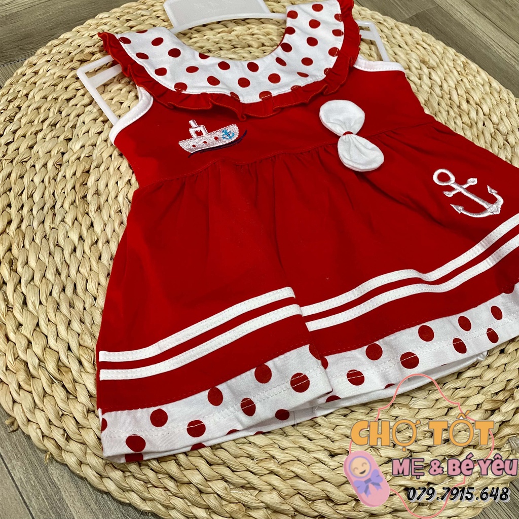 Set đầm thun kèm quần chip bé sơ sinh-10kg