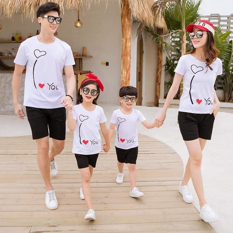 Đồ nhóm , áo đi biển , đồng phục gia đình .Chất liệu thun cotton loại 1 đủ size từ 8 đến 100kg .