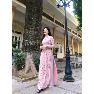 Áo dài truyền thống Voan hoa nhí Cao Cấp⚡Freeship⚡Hàng chất lượng cao