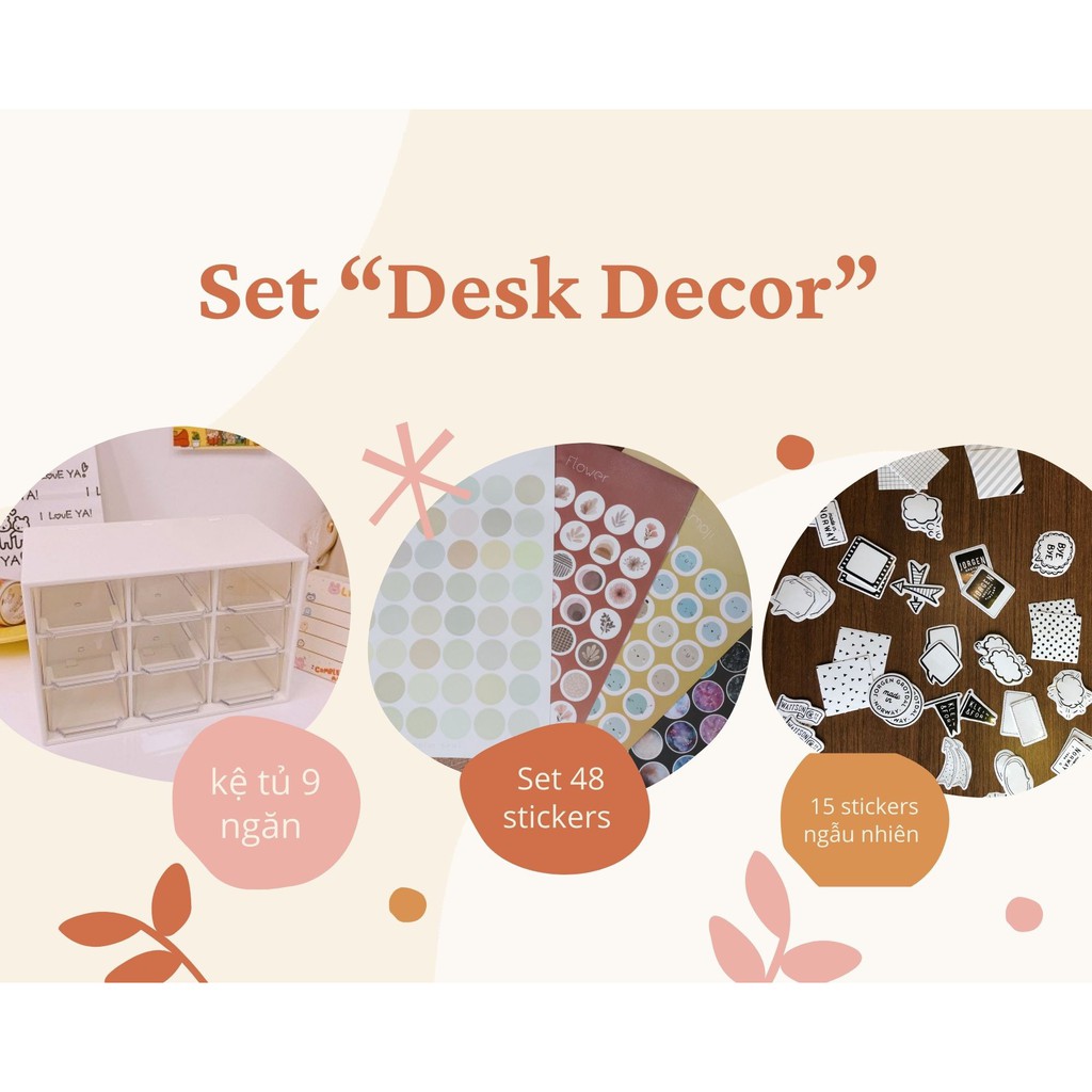 Set combo trang trí bàn học - Desk Decor - GIÁ RẺ - CHẤT LƯỢNG