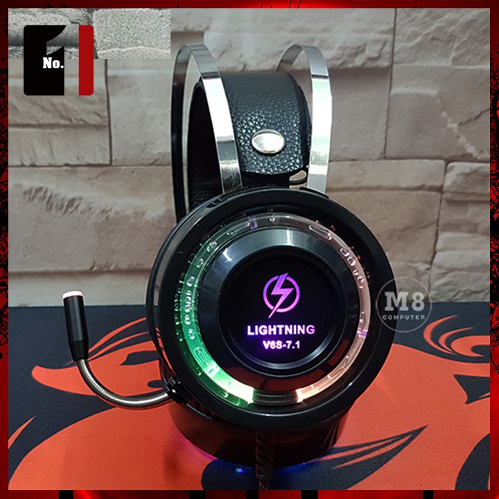 Tai Nghe Nhạc Gaming Chụp Tai Có Dây LIGHTNING V6S Led RGB Headphone Game Thủ Máy Vi Tính Laptop Pc