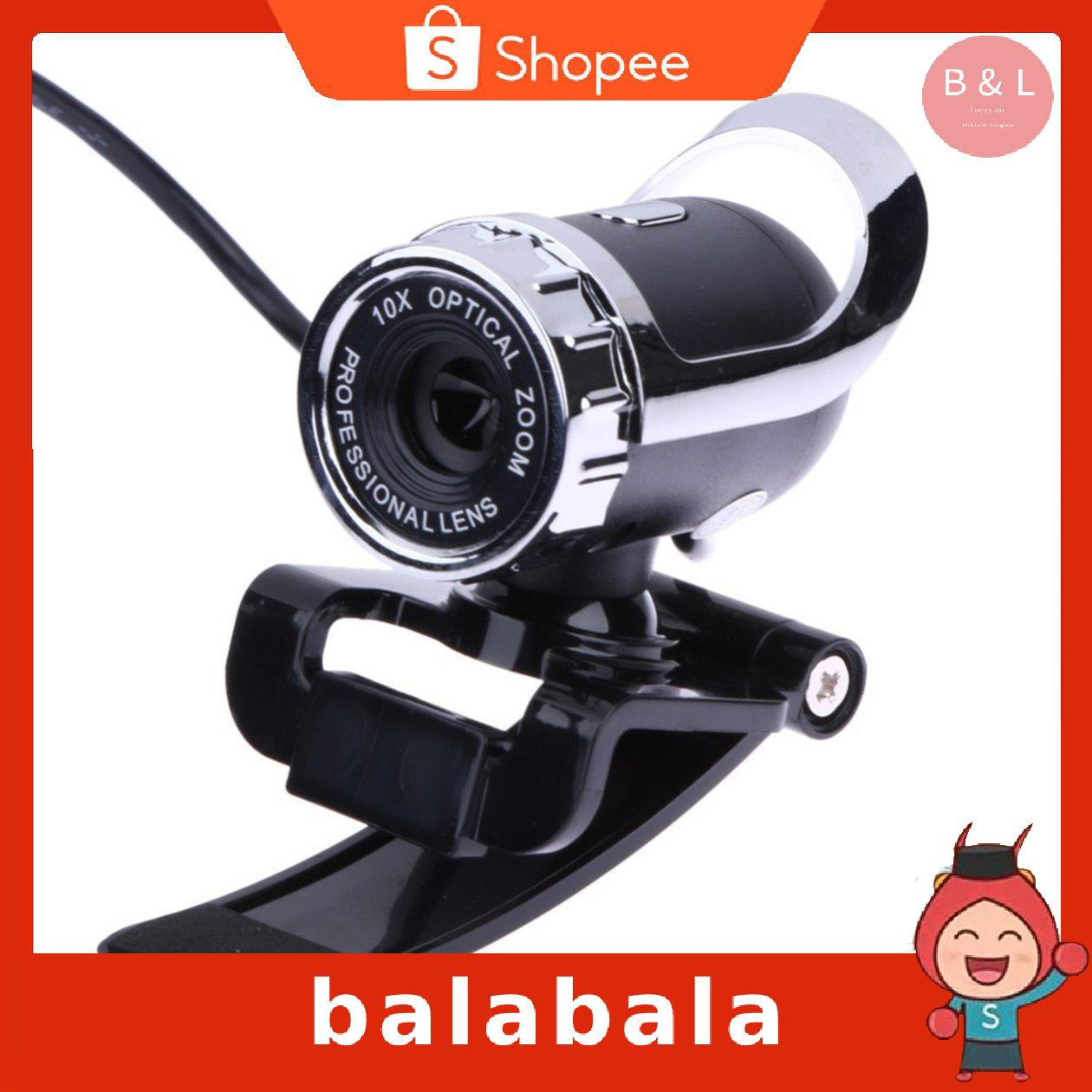 Webcam Hd Usb 12 Megapixels Xoay 360 Độ Tự Động Điều Chỉnh Màu Trắng Đen