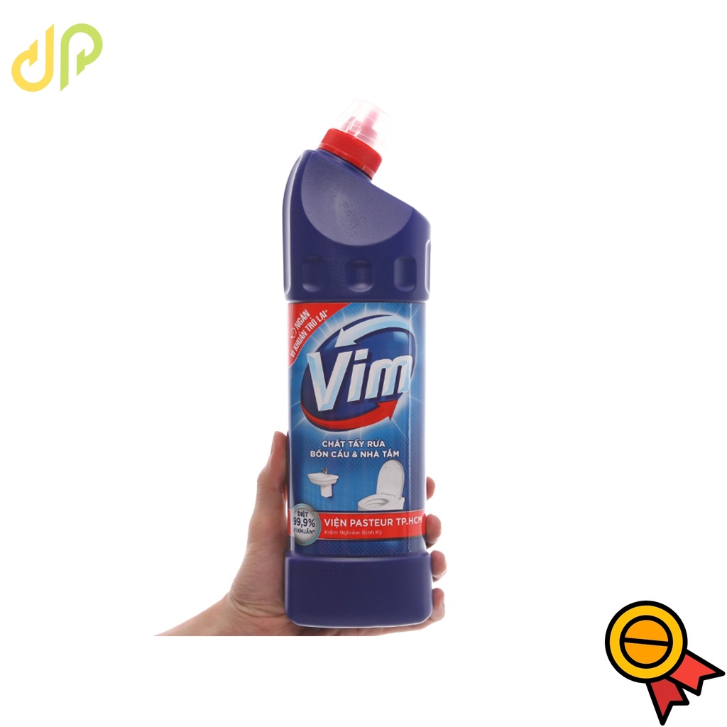 Nước tẩy bồn cầu Vim diệt khuẩn xanh biển chai 880ml