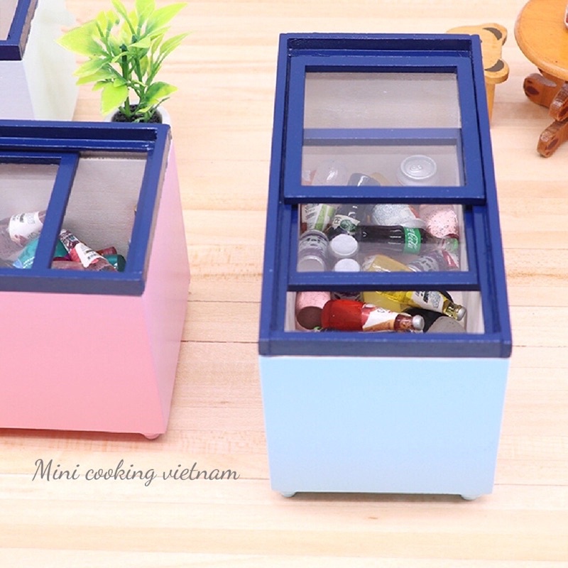Mô hình tủ lạnh ngang cho nhà búp bê / Mini cooking vietnam