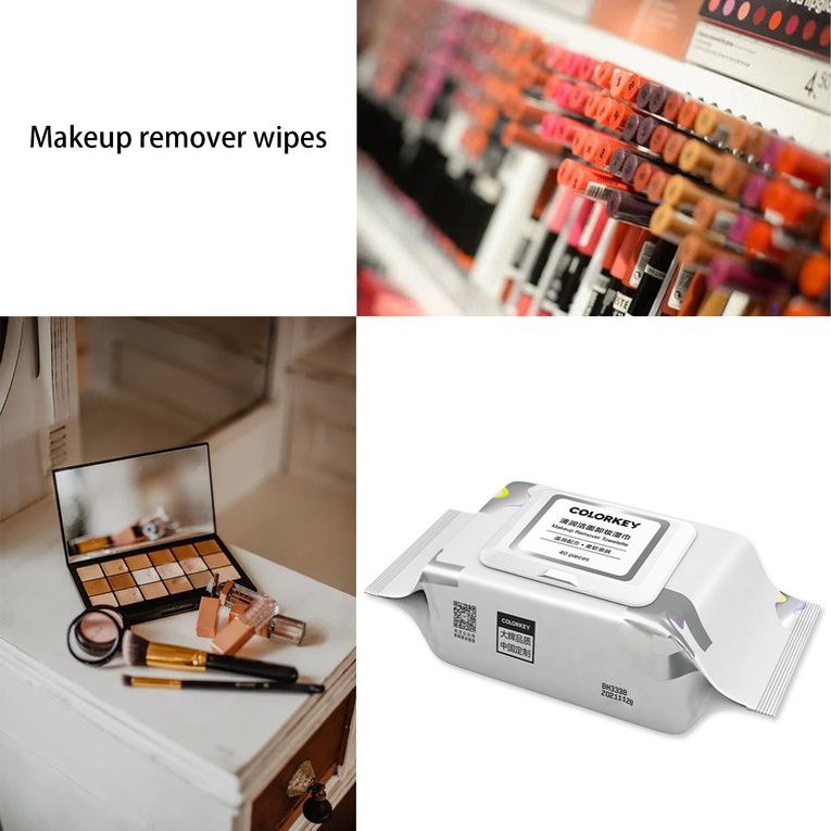 twivnignt 40pcs Make Up Remover Portable Mild Wet Wipes Moist Refreshing Remove Makeup