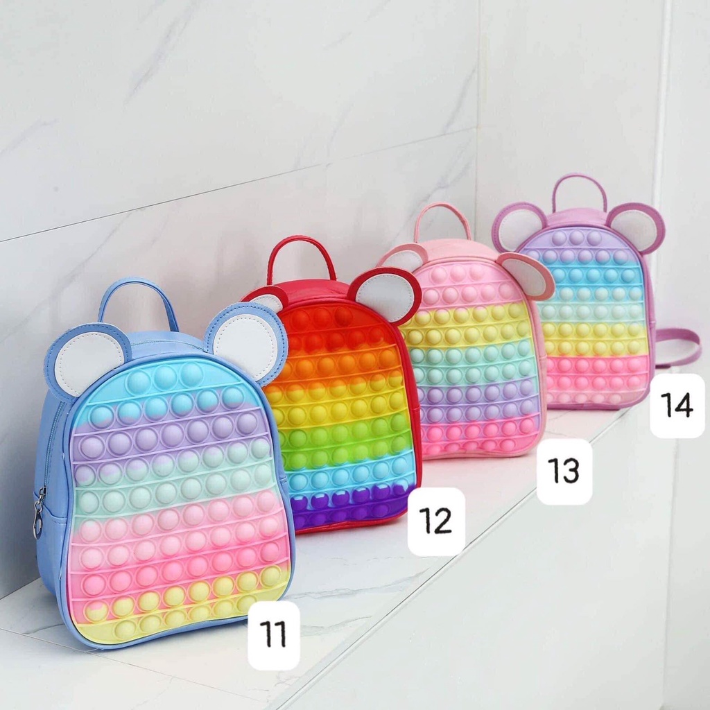 Balo cho bé mầm non từ 1-6 tuổi balo họa tiết hoạt hình balo pop it chống thấm nước chất liệu an toàn cho bé - BL01