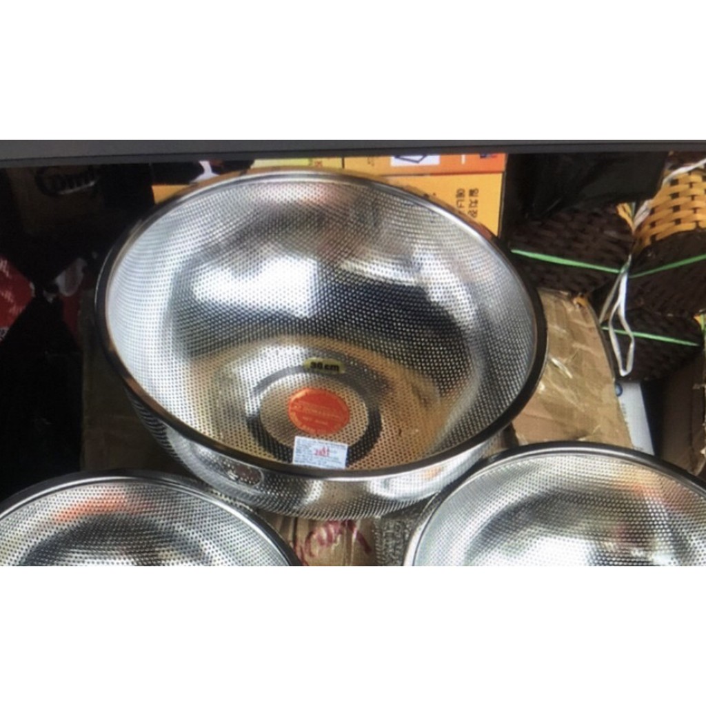 Rổ inox Đông Nam các cỡ 18cm, 21cm, 24cm, 27cm, 30cm siêu bền đẹp