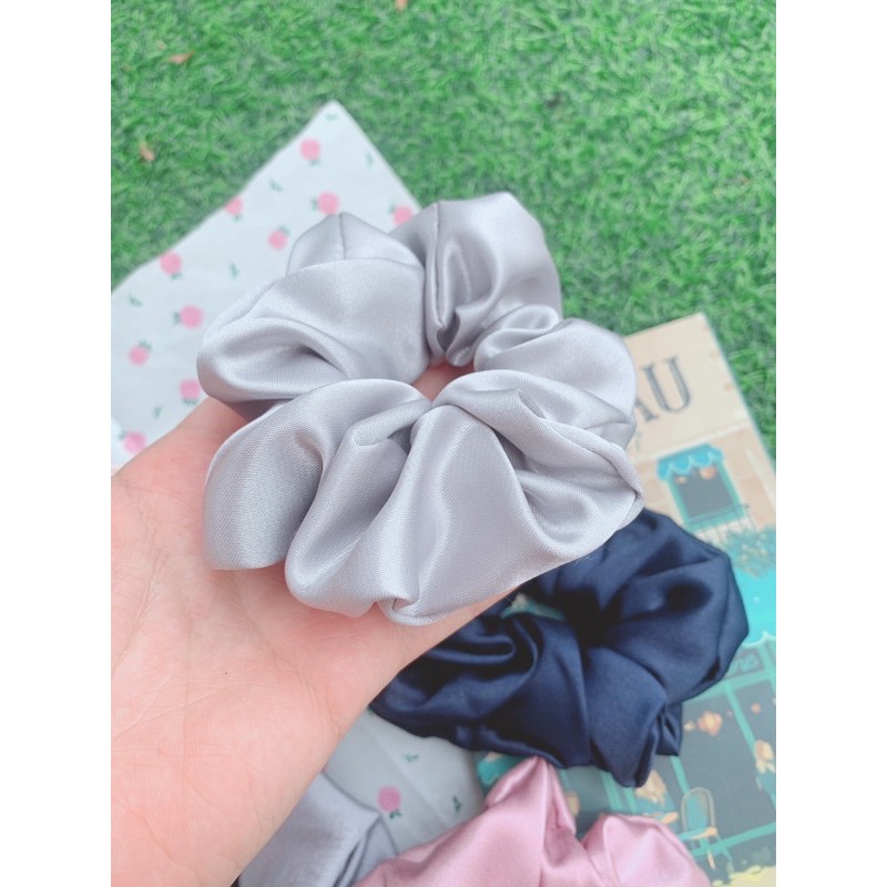 Dây buộc tóc, cột tóc scrunchies lụa trơn phi to size 12cm nhiều màu siu to lụa - CT_LUA