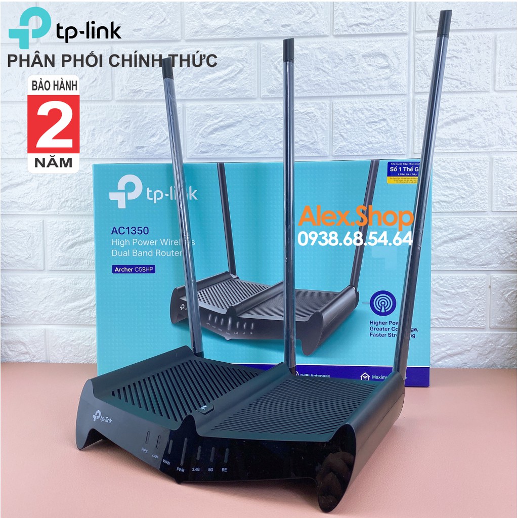 [Mã ELMS5 giảm 7% đơn 300k] [Chính Hãng] TP-Link Archer C58HP Phát WiFi Công Suất Cao Băng Tần Kép Công Suất Cao AC1350