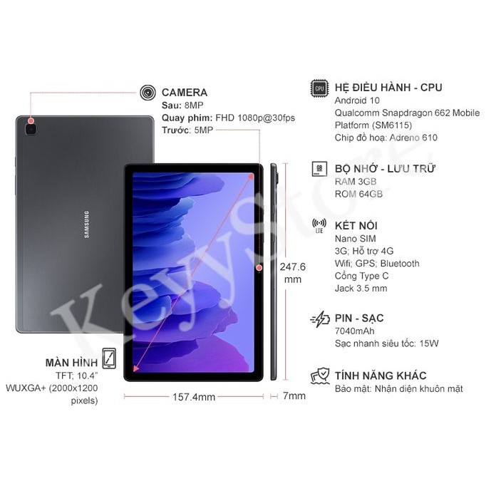 [Mã ELHAMS5 giảm 6% đơn 300K] Máy Tính Bảng❤FreeShip❤Samsung Galaxy Tab A7 2020 Nguyên Seal Chính Hãng