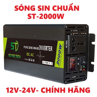 Bộ chuyển đổi điện sin chuẩn 2000w-bộ đổi nguồn 12v/24v sang 220v sin chuẩn 2000w-st-2000w-soyer tech