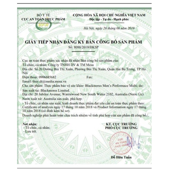 Multivitamin for Men, Women blackmore, vitamin tổng hợp tăng đề kháng cho nam và nữ lọ 60 viên date 2025