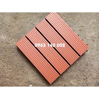 vỉ sàn gỗ nhựa composite chịu nước và nắng - màu đỏ gạch